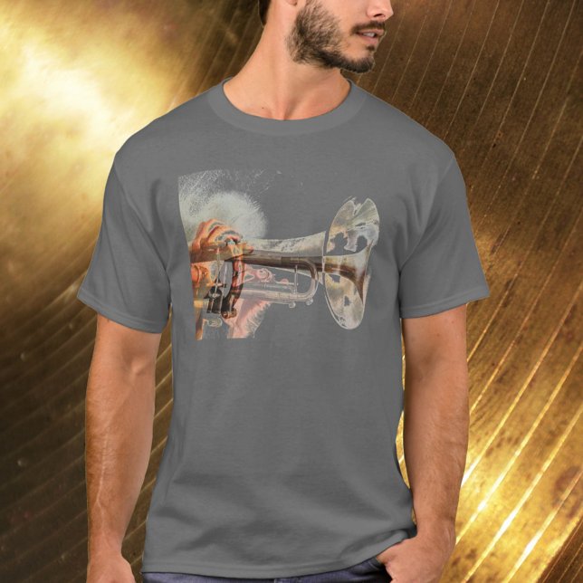 Camiseta Jazzy Trumpet Flugelhorn (Criador carregado)