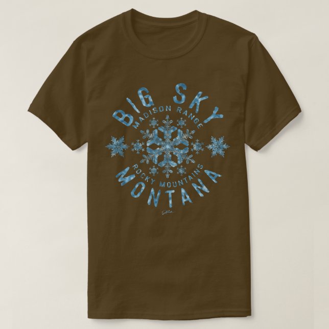 Camiseta JCombs Big Sky, Montana, Snow 347 (Frente do Design)