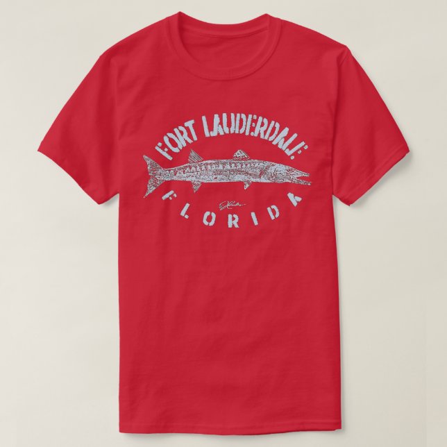 Camiseta JCombs Fort Lauderdale FL Excelente Barracuda (Frente do Design)