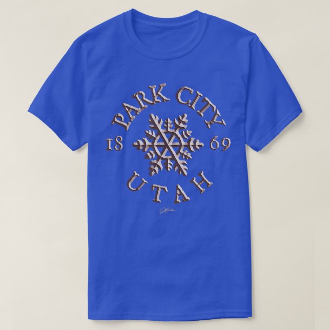 Camiseta JCombs Park City, Utah, Floco de neve368 (Frente do Design)