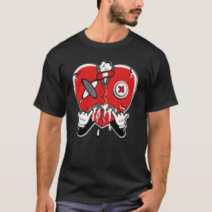 Camiseta JD 4 Red Thunder Heart Chorando Red Thunder 4s Mat