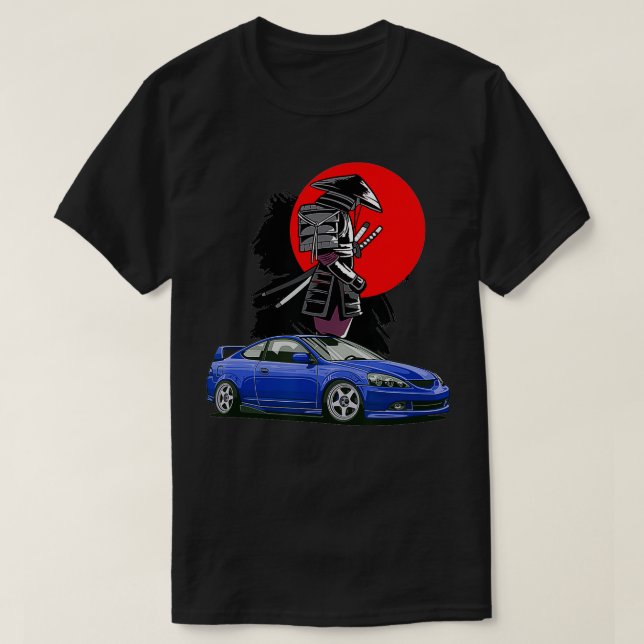Camiseta JDM RSX Ajuste Automático Japão Samurai Sun Drift  (Frente do Design)