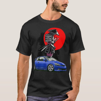 Camiseta JDM RSX Ajuste Automático Japão Samurai Sun Drift 