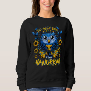 Camiseta Je Desejo-Lhe Um Feliz Chanucá Menorah Owl Hanukka