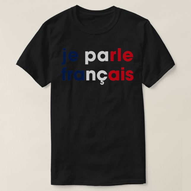 Camiseta je parle francais (Frente do Design)
