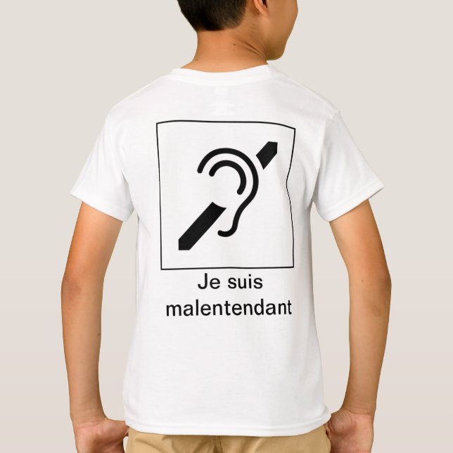 Camiseta Je suis malentendant (Verso)