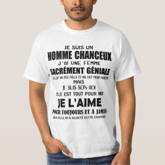 Camiseta je suis un homme chanceux j'ai une femme sacrément
