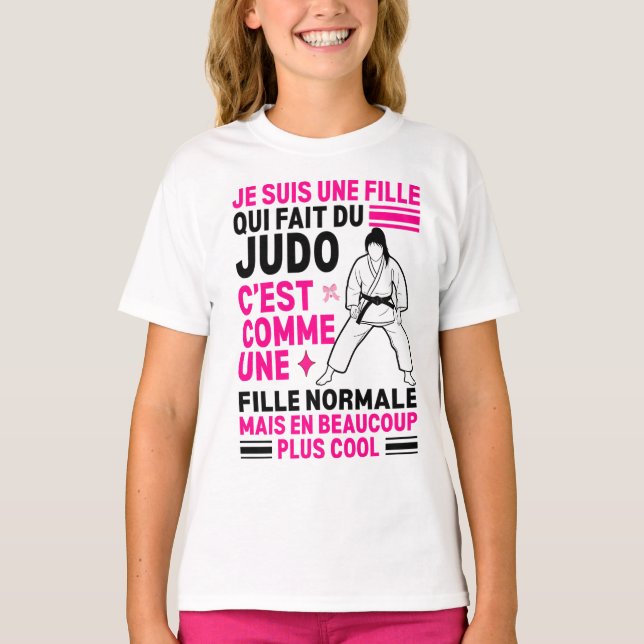 Camiseta je suis une fille qui fait de judo (Frente)