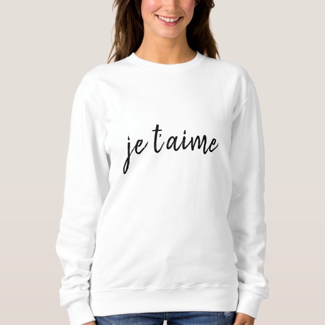 Camiseta Je t’aime Eu te amo em francês Chic White (Frente)