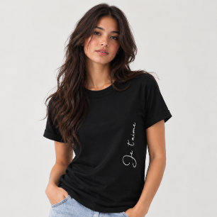 Camiseta "Je t'aime" é francês para "Eu amo você" Elegante