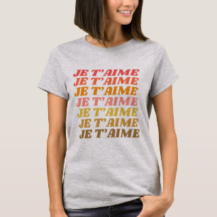 Camiseta Je T'aime French Love Dizendo Tipografia Retroativ