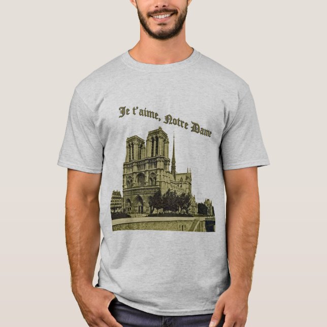 Camiseta Je t'aime Notre Dame - Catedral de Paris (Frente)