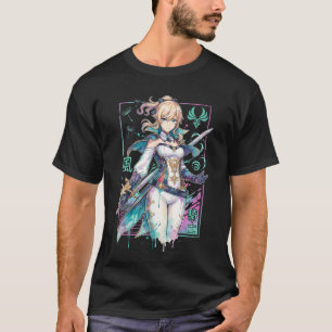 Camiseta Jean Genshin Impact Campo de Dente-de-Leão Vento d