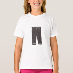 Camiseta Jeans de Ganga Preto Carvão Cufados Minimalista