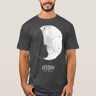 Camiseta Jeddah Makkah Cidade da Arábia Saudita Mapa Lua Co