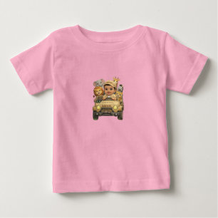 Camiseta Jeep de Aventura Safari de Crianças Fofas