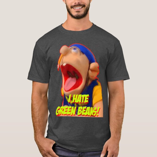 Camiseta JEFFY Eu odeio presente de feijão verde (Frente)
