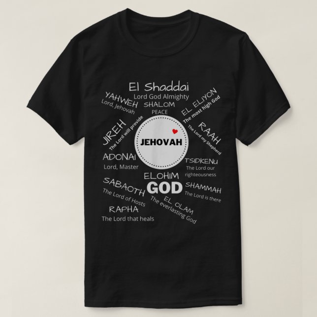 Camiseta JEHOVAH, homens e mulheres cristãos (Frente do Design)