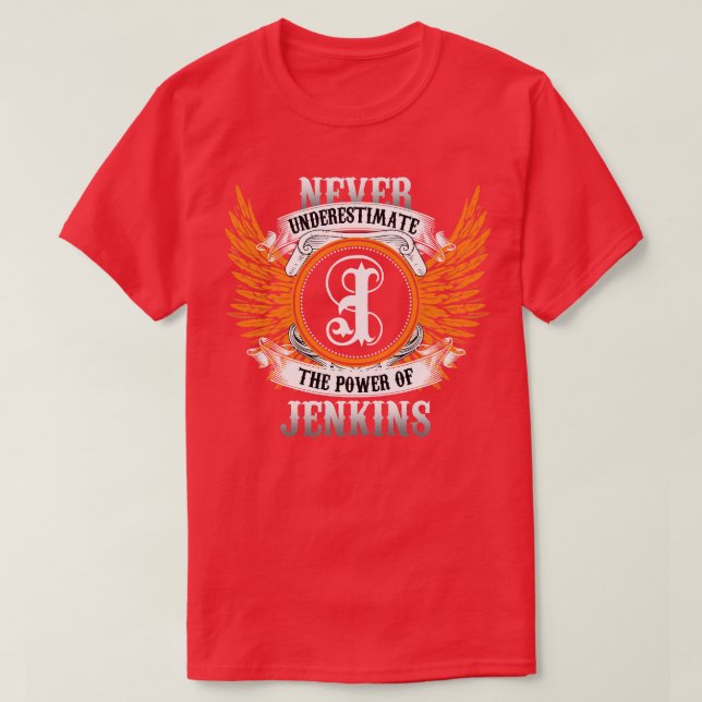 Camiseta Jenkins Name Shirt Nunca Subestima A Energia O (Frente do Design)