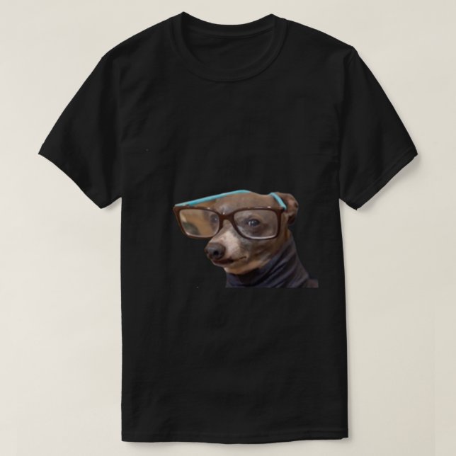 Camiseta Jenna Marbles_ dog Kermit vestindo óculos (Frente do Design)