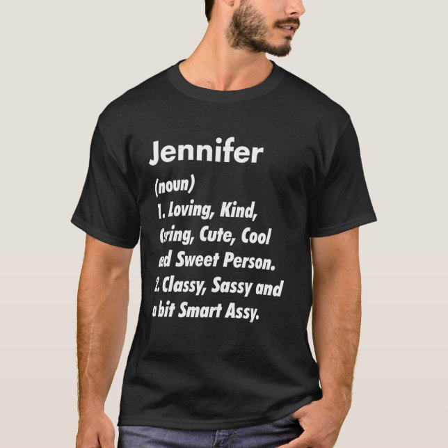 Camiseta Jennifer Definition Personalizated Engraçado Birth (Frente)