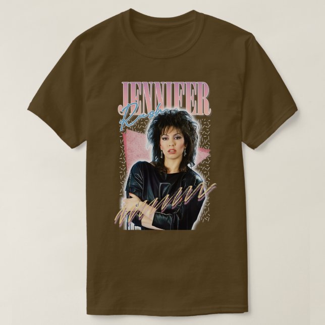 Camiseta Jennifer Rush 80 - Design de Arte com Ventilador R (Frente do Design)