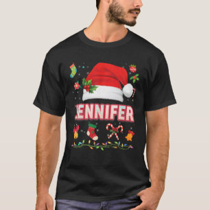 Camiseta Jennifer Santa Claus Hat Family Feliz Natal Xm