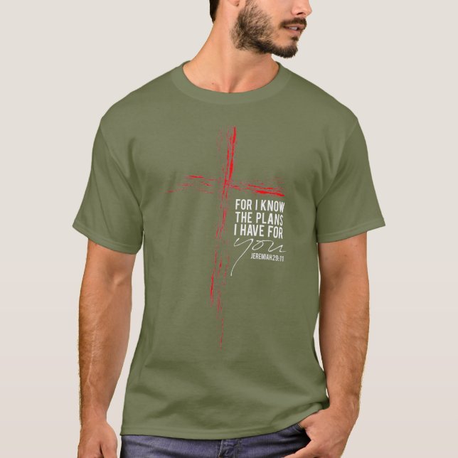 Camiseta Jeremiah 2911 Bíblia Religiosa Cristã Verse (Frente)