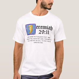 Camiseta Jeremiah, 29:11, citação Bíblia Azul Iluminada