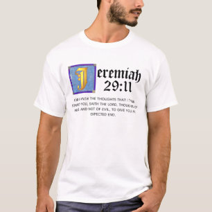 Camiseta Jeremiah, 29:11, citação Bíblia Azul Iluminada