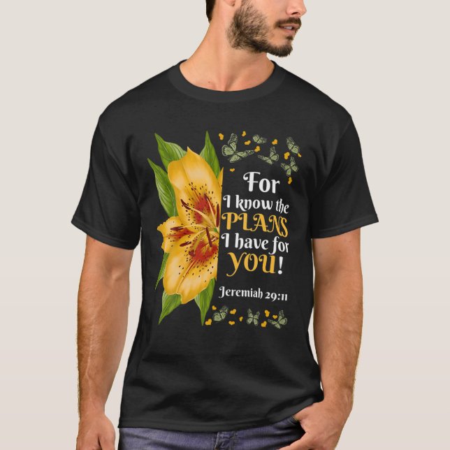 Camiseta Jeremiah 29:11 Cristão-Bíblia (Frente)