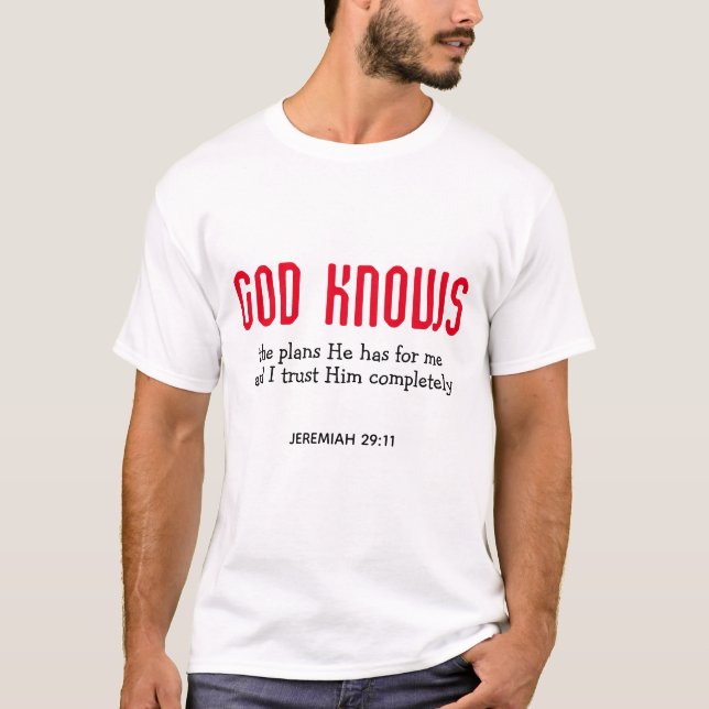 Camiseta Jeremiah 29:11 Cristão de Escritura Inspiracional (Frente)
