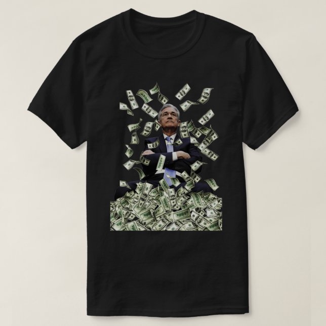 Camiseta Jerome Powell Money Printer Stock Market Graphic P (Frente do Design)