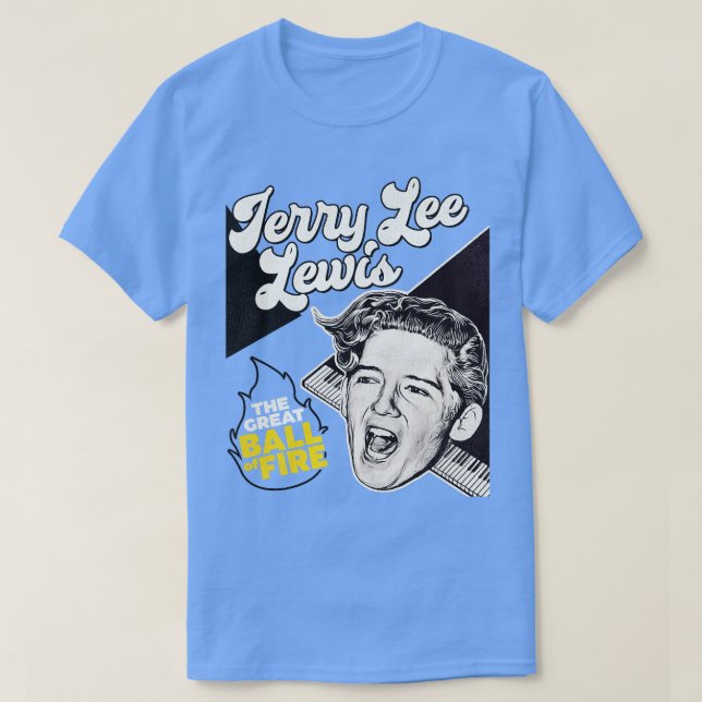 Camiseta Jerry Lee Lewis A Excelente Ball of Fire (Frente do Design)