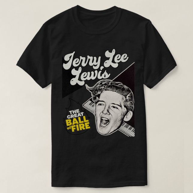 Camiseta Jerry Lee Lewis A Excelente Ball of Fire (Frente do Design)