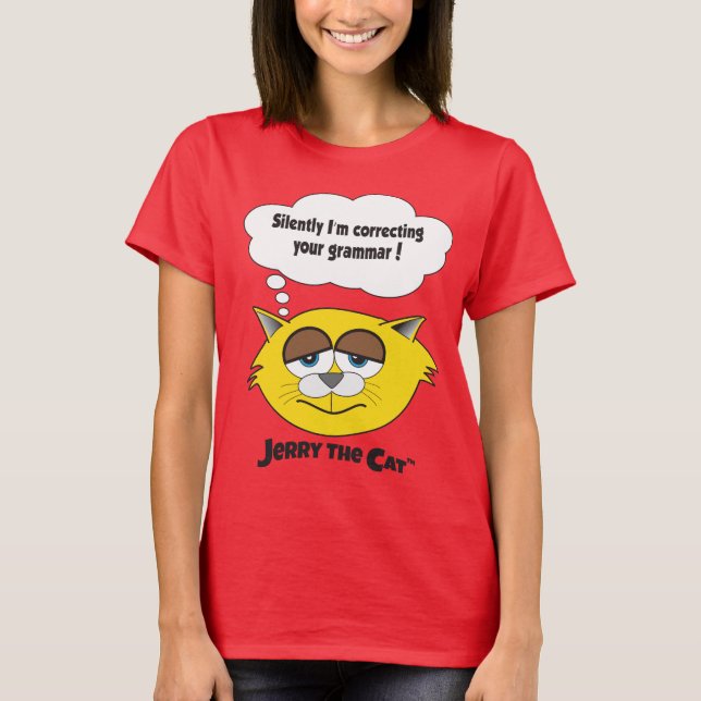Camiseta Jerry O Gato (Estou Corrigindo Sua Gramática) (Frente)