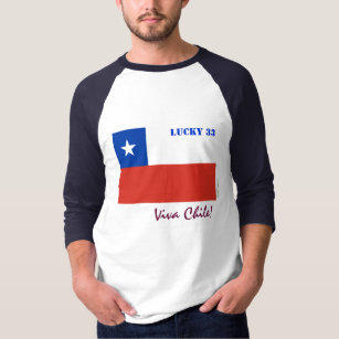 Camiseta Jérsei de basebol 33 afortunado de Viva o Chile