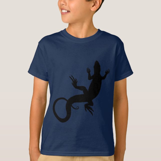 Camiseta Jérsei de Jersey, Rapariga de Arte Lizard (Frente)