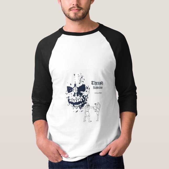 Camiseta Jérsei do preto do pontapé da morte (Frente)