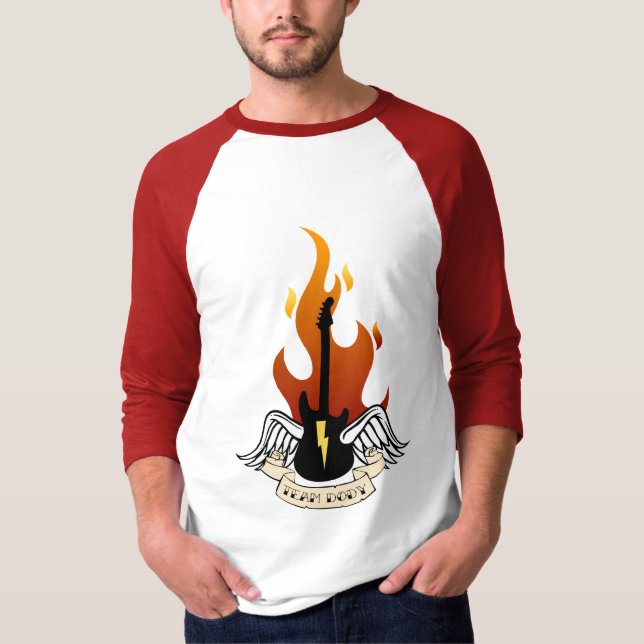 Camiseta Jérsei do Raglan de Dody da equipe (Frente)