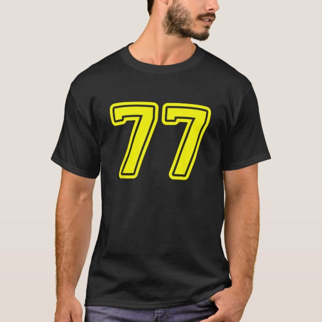 Camiseta Jersey 77 Yellow Sports Team Jersey Número 77 T Sh (Frente)