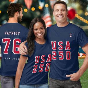 Camiseta Jersey de Festa dos 250 anos da USA Nome do Evento