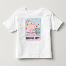 Camiseta Jersey de Hanukkah para Criança Gato e Ra