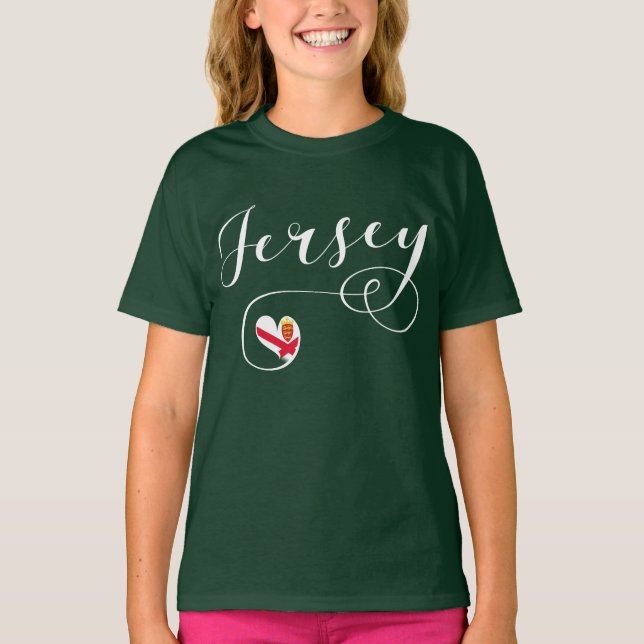 Camiseta Jersey Flag Heart, Ilhas do Canal (Frente)