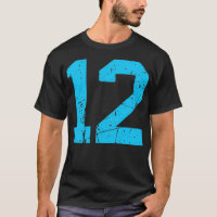 Jersey Lucky Number 12 Sports Uniform Sky Blue Vi