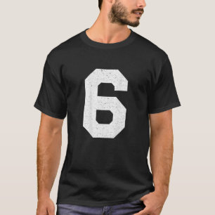 Camiseta Jersey Uniform Number 6 Block Letting T Shirt