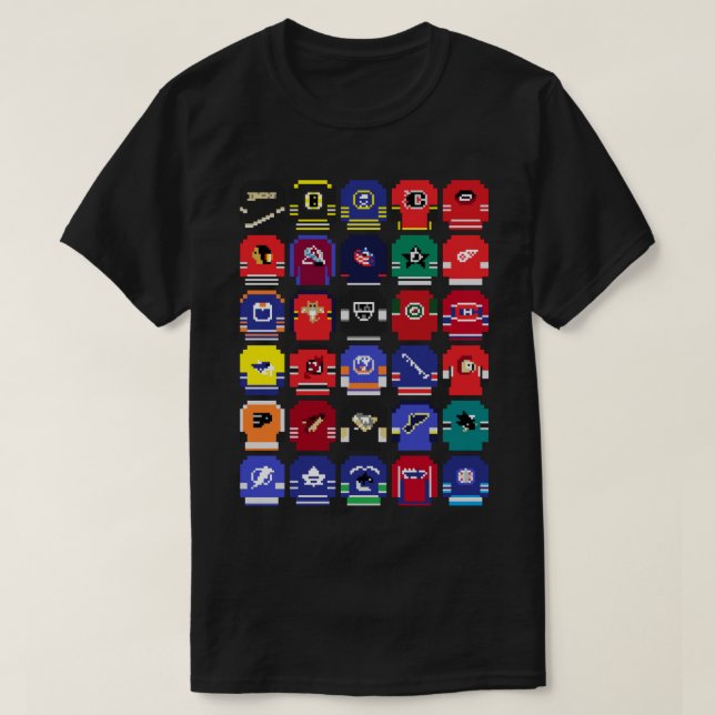 Camiseta Jerseys de Hóquei de 8 Bits (Frente do Design)