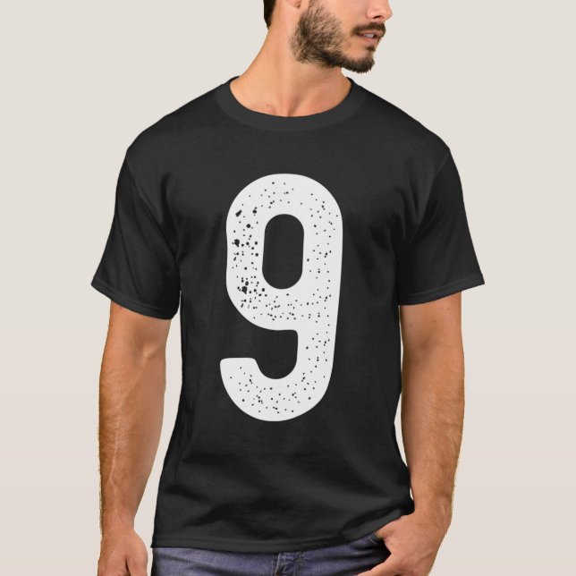 Camiseta Jerseys de prática numerada número 9 (Frente)