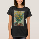 Camiseta Jerusalém Artichoke Flowers de Claude Monet<br><div class="desc">Jerusalem Artichoke Flowers (1880), de Claude Monet, é uma pintura impressionista de arte fina e floral com flores amarelas florescentes de topinambos num vaso. Sobre o artista: Claude Monet (1840-1926) foi o fundador do movimento de pintura impressionista francês, com a maioria de suas pinturas no estilo "en plein air" (ao...</div>