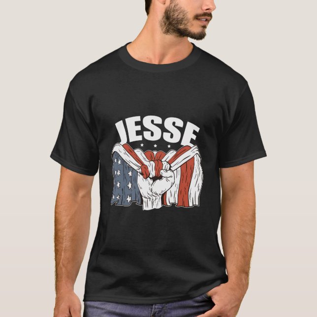 Camiseta Jesse Birthday Patriotic First Name Personalizado  (Frente)